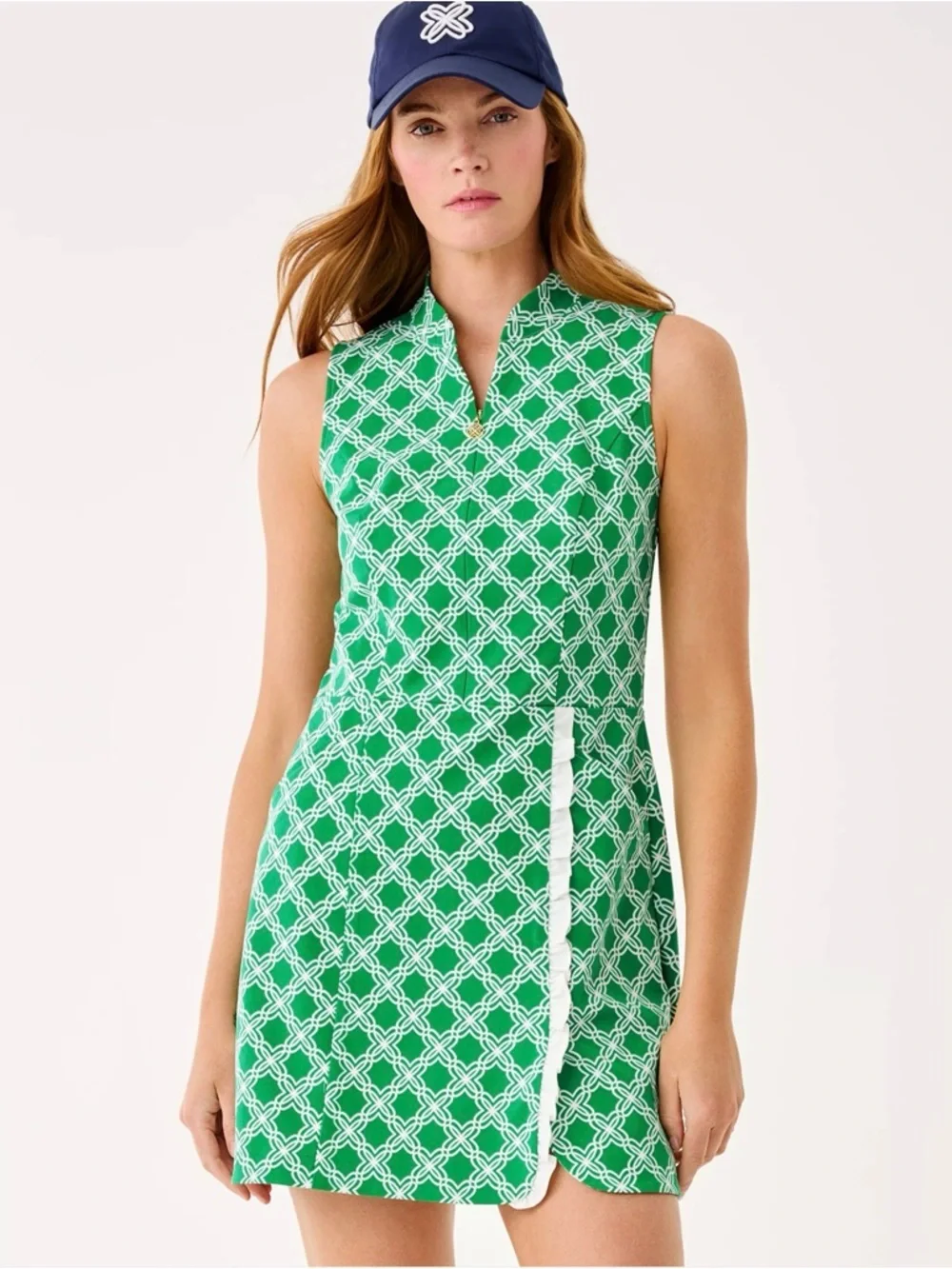 NWT Lilly Pulitzer 14 UPF 50+ Luxletic Catarina Ruffle Dress “Bamboo Green” - Picture 2 of 9